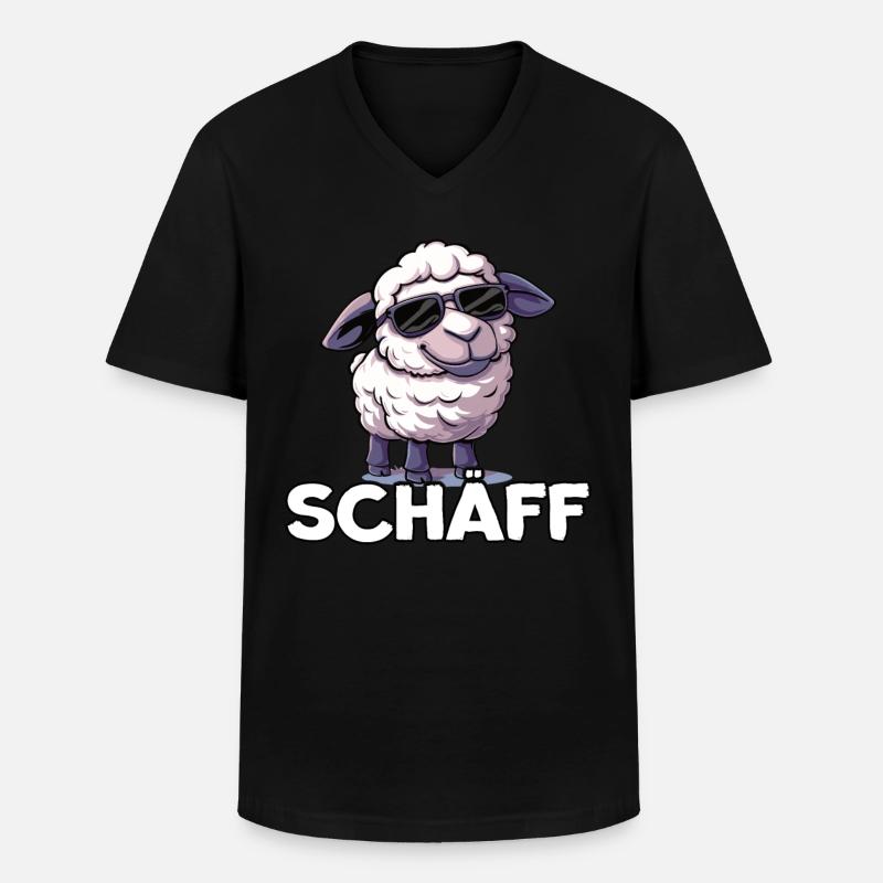 Schäff | Chef | Teamleiter | Abteilungsleiter - Männer-T-Shirt mit V-Ausschnitt - Schwarz