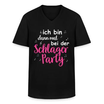Schlager Tshirt Damen Schlagerparty Kostüm Party - Männer-T-Shirt mit V-Ausschnitt - Schwarz - Vorne - AI Model Male 178 dark (178cm)