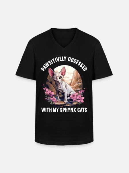 Sphynx Kitten Sphynx Cat - Men's V-Neck T-Shirt - black