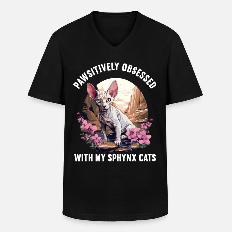 Sphynx Kätzchen Sphynx Katze - Männer-T-Shirt mit V-Ausschnitt - Schwarz