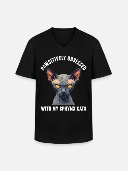 Sphynx Kitten Sphynx Cat - Men's V-Neck T-Shirt - black