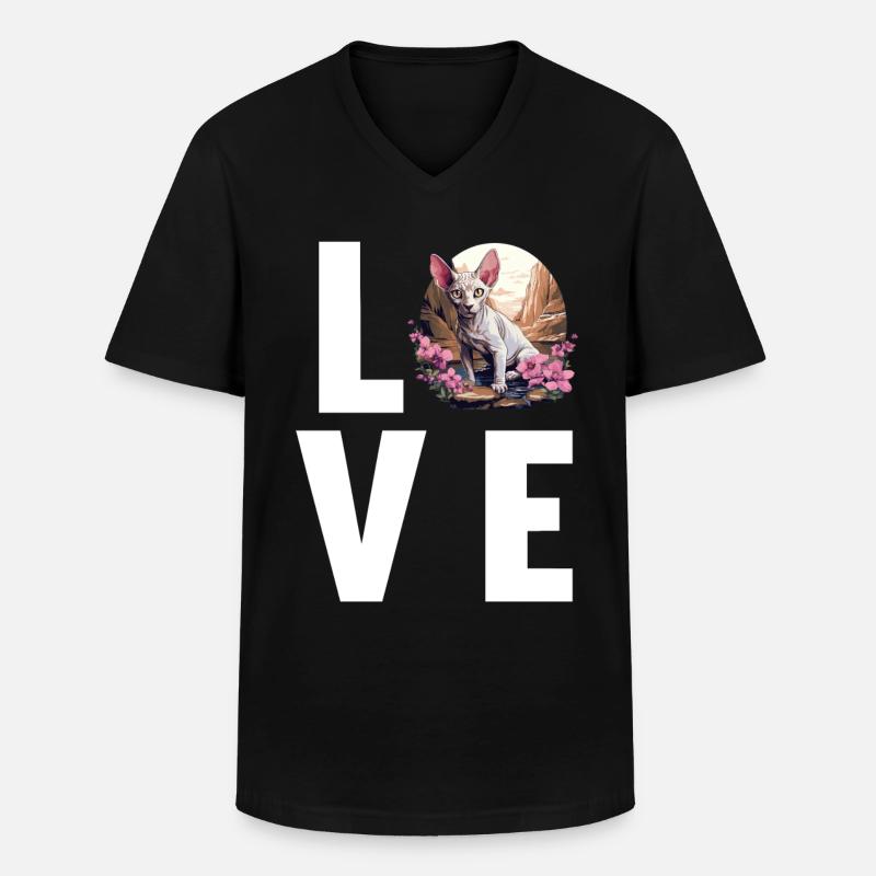 Sphynx Kätzchen Sphynx Katze - Männer-T-Shirt mit V-Ausschnitt - Schwarz