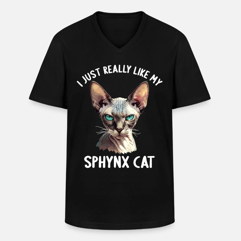 Sphynx Kätzchen Sphynx Katze - Männer-T-Shirt mit V-Ausschnitt - Schwarz