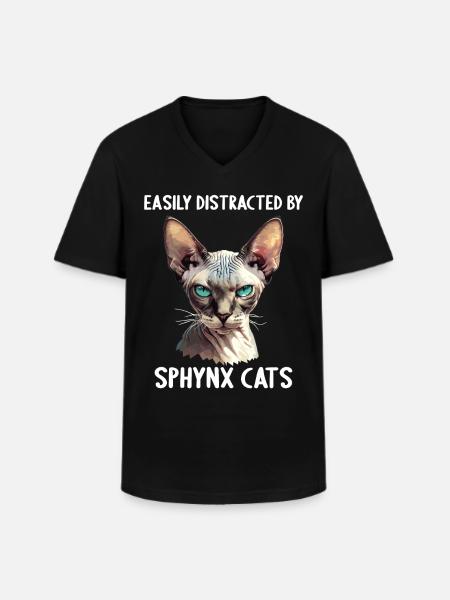 Sphynx Kitten Sphynx Cat - Men's V-Neck T-Shirt - black