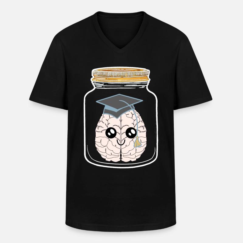 Inteligenz Einweckglas Studenten Studierter Geek - Männer-T-Shirt mit V-Ausschnitt - Schwarz