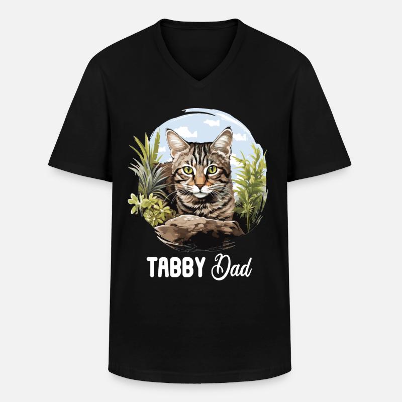 Tabby Kätzchen Tabby Katze - Männer-T-Shirt mit V-Ausschnitt - Schwarz