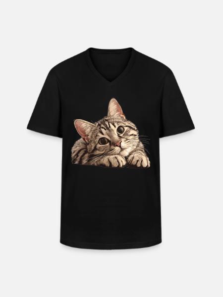 Tabby Kitten Tabby Cat - Men's V-Neck T-Shirt - black