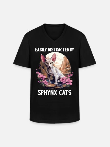 Sphynx Kitten Sphynx Cat - Men's V-Neck T-Shirt - black