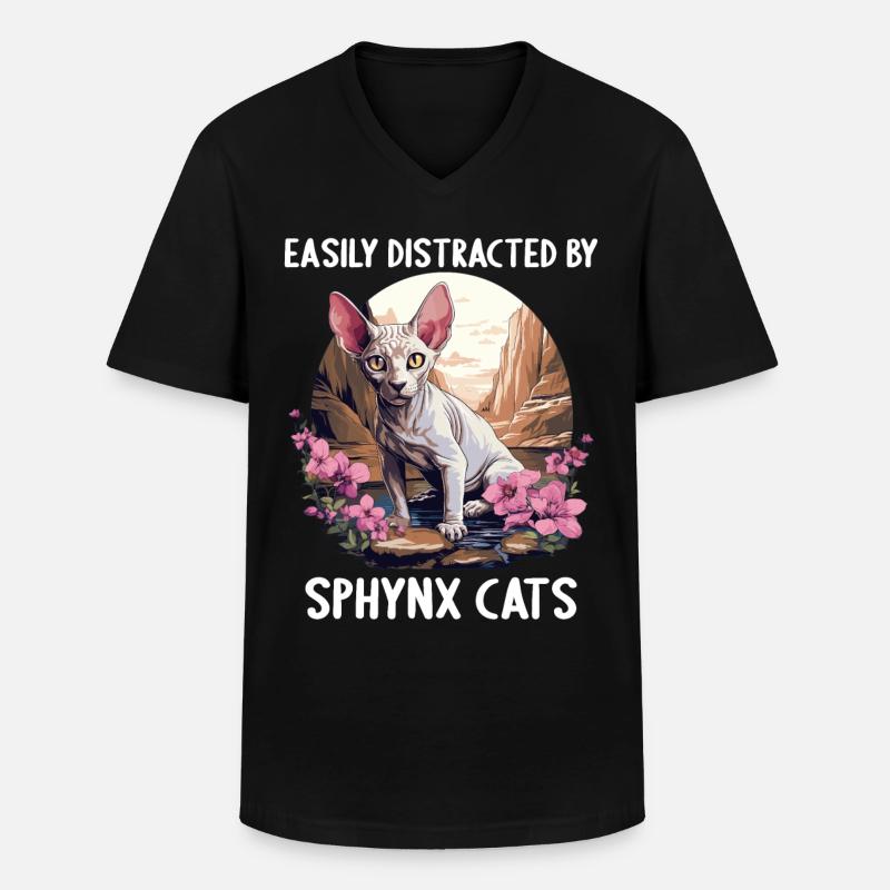 Sphynx Kätzchen Sphynx Katze - Männer-T-Shirt mit V-Ausschnitt - Schwarz