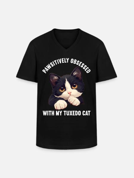 Tuxedo Kitten Tuxedo Cat - Men's V-Neck T-Shirt - black