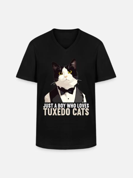 Tuxedo Kitten Tuxedo Cat - Men's V-Neck T-Shirt - black