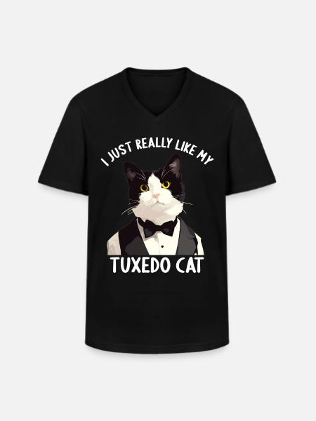 Tuxedo Kitten Tuxedo Cat - Men's V-Neck T-Shirt - black