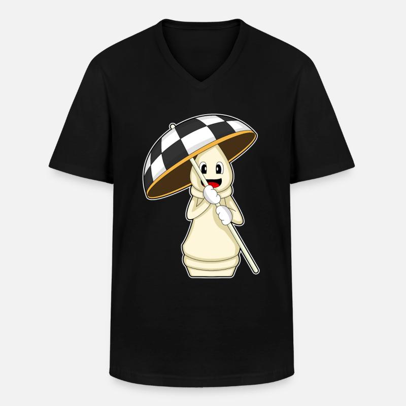 Pièce d’échecs Tour Échecs - T-shirt col V Homme - noir
