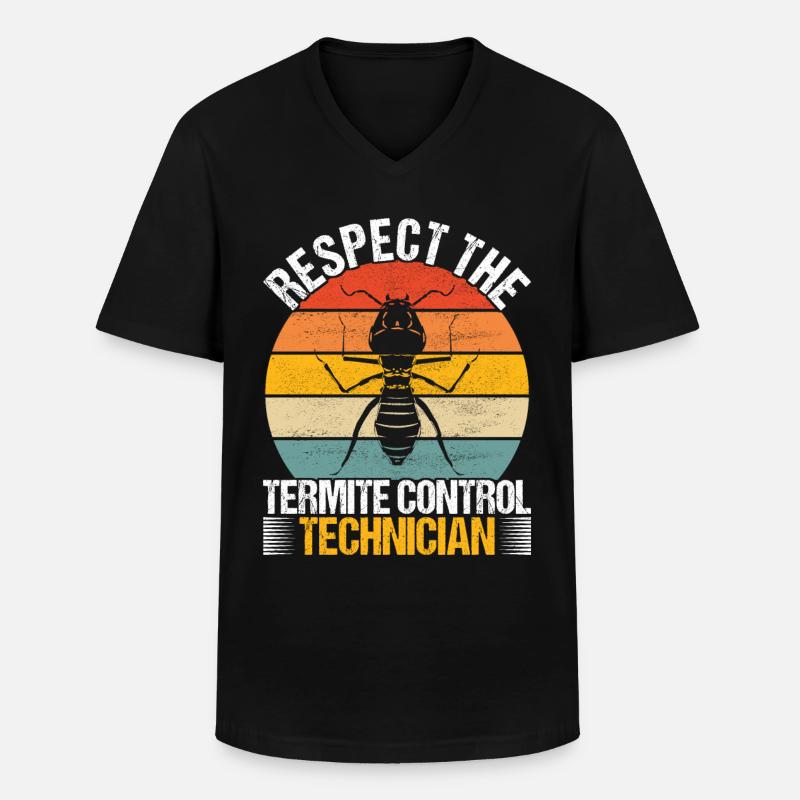 Pest Control Exterminator - Men's V-Neck T-Shirt - black