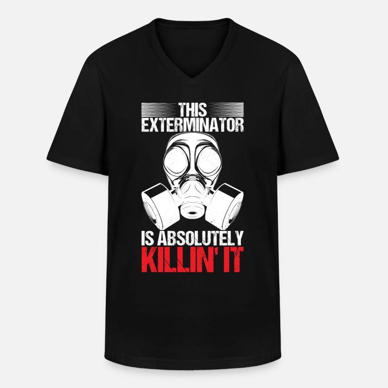 Pest Control Exterminator - Men's V-Neck T-Shirt - black