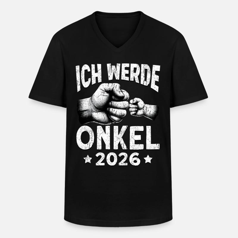 Ich werde Onkel 2026 - Männer-T-Shirt mit V-Ausschnitt - Schwarz
