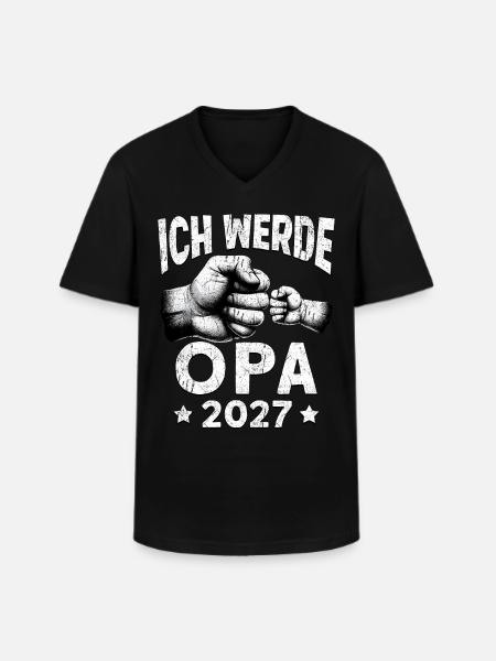 Ich werde Opa 2027 - Männer-T-Shirt mit V-Ausschnitt - Schwarz
