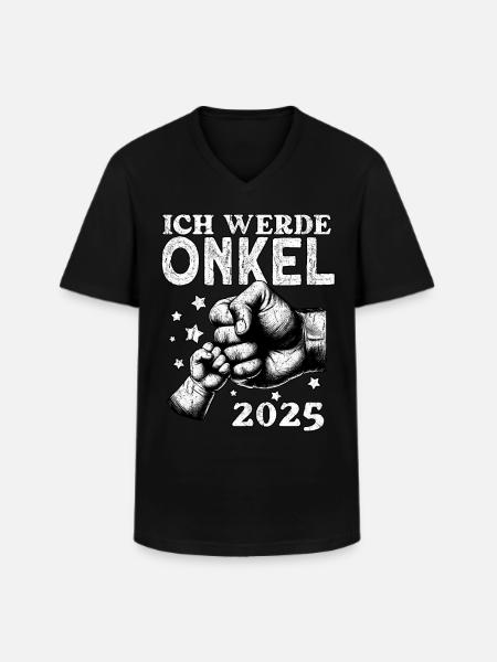 Ich werde Onkel 2025 - Männer-T-Shirt mit V-Ausschnitt - Schwarz