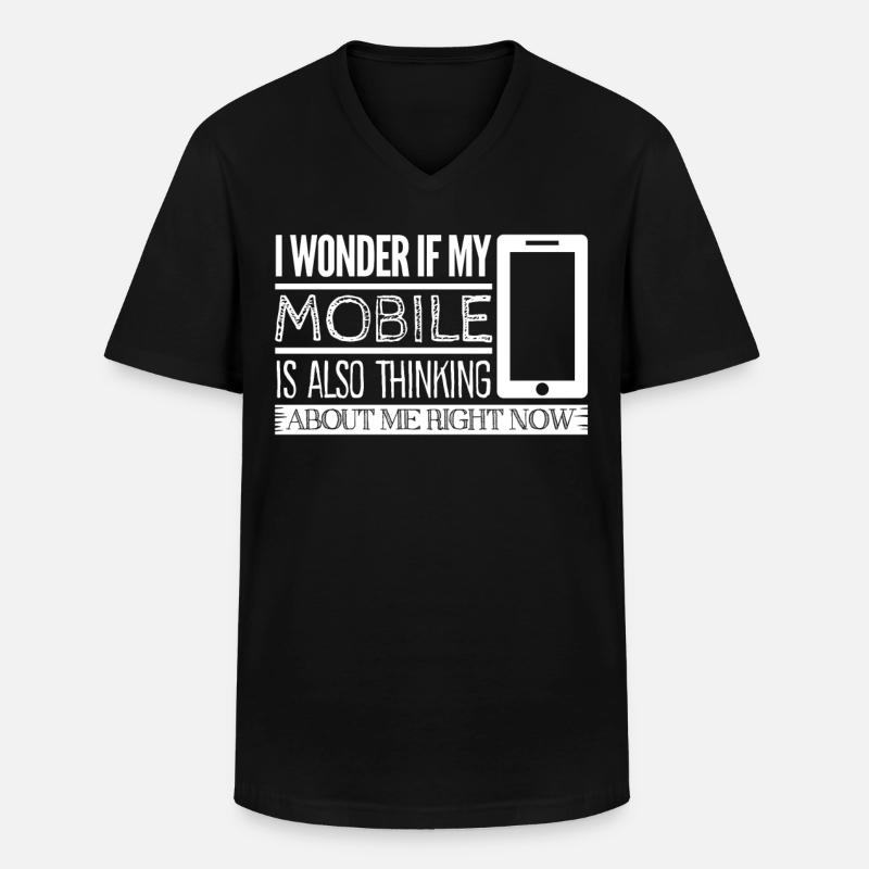 Smartphone Mobile Phone Cellphone - Männer-T-Shirt mit V-Ausschnitt - Schwarz