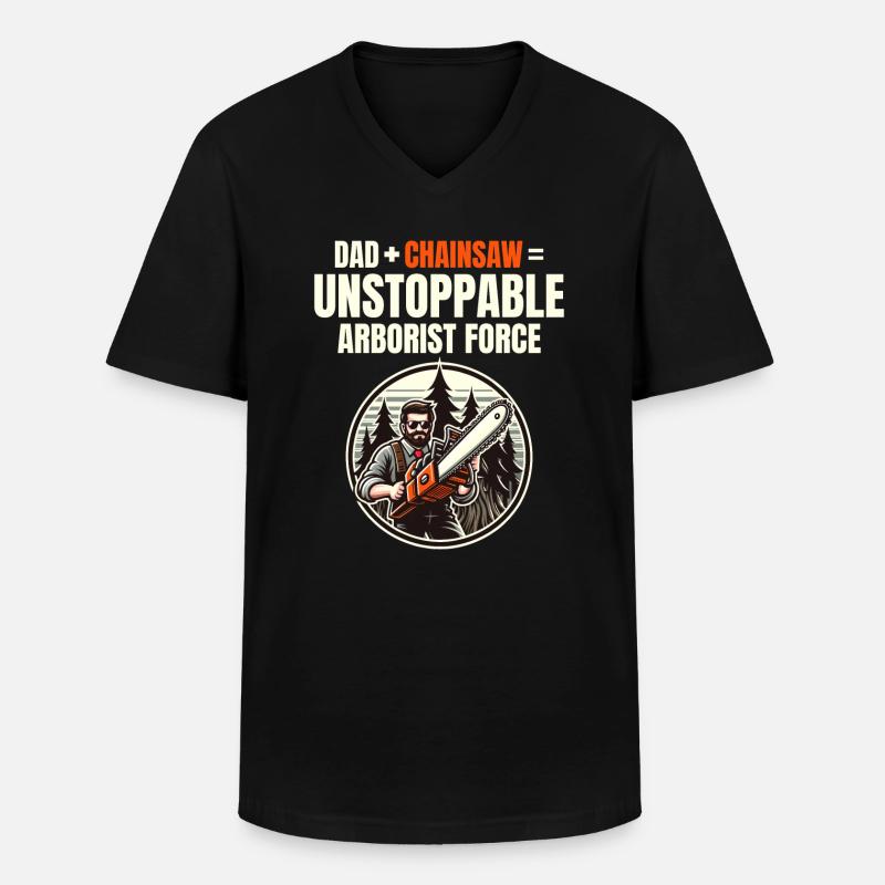 Baumpfleger Vater Baumchirurg Kletterer Klettertrimmer - Männer-T-Shirt mit V-Ausschnitt - Schwarz