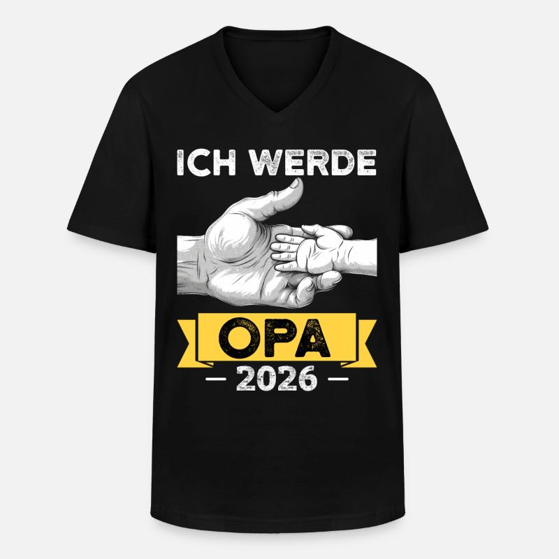 Ich werde Opa 2026 - Männer-T-Shirt mit V-Ausschnitt - Schwarz