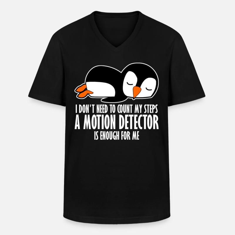 Sleeping Penguins Lazy Penguin - Männer-T-Shirt mit V-Ausschnitt - Schwarz