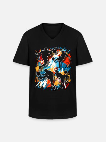 Soccer Soccer Players - Men's V-Neck T-Shirt - black