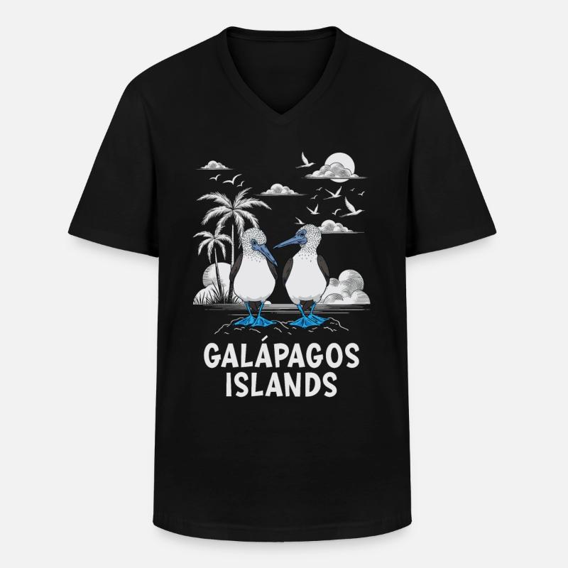 Galapagos Islands - Männer-T-Shirt mit V-Ausschnitt - Schwarz