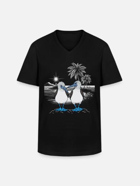 Blue-footed booby - Men's V-Neck T-Shirt - black