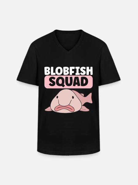 Cute Blob Fish Ugly Fish - Men's V-Neck T-Shirt - black