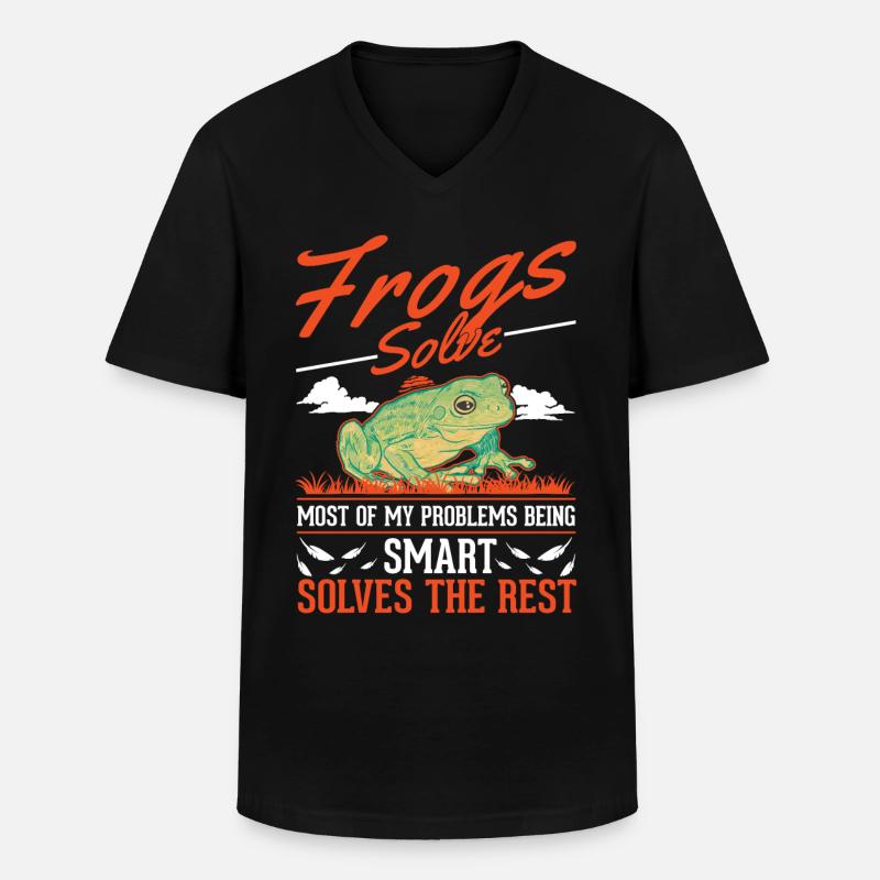 Frosch Geschenk Laubfrosch - Männer-T-Shirt mit V-Ausschnitt - Schwarz