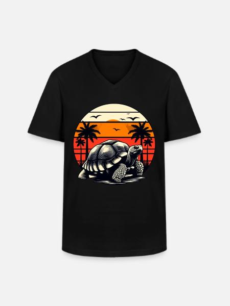Giant tortoise - Men's V-Neck T-Shirt - black