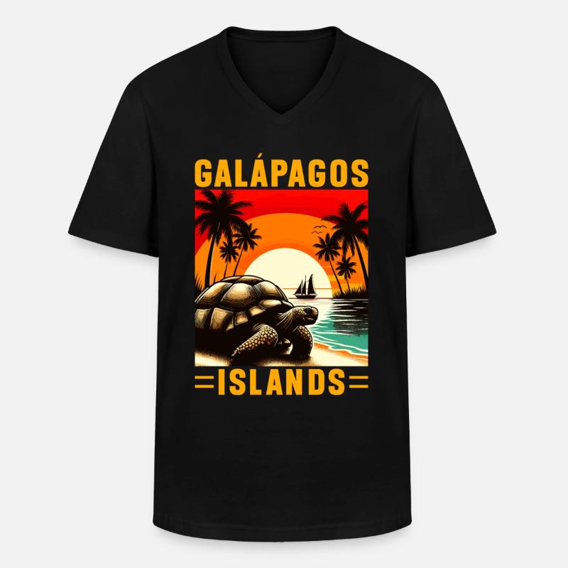 Galápagos Islands - Männer-T-Shirt mit V-Ausschnitt - Schwarz