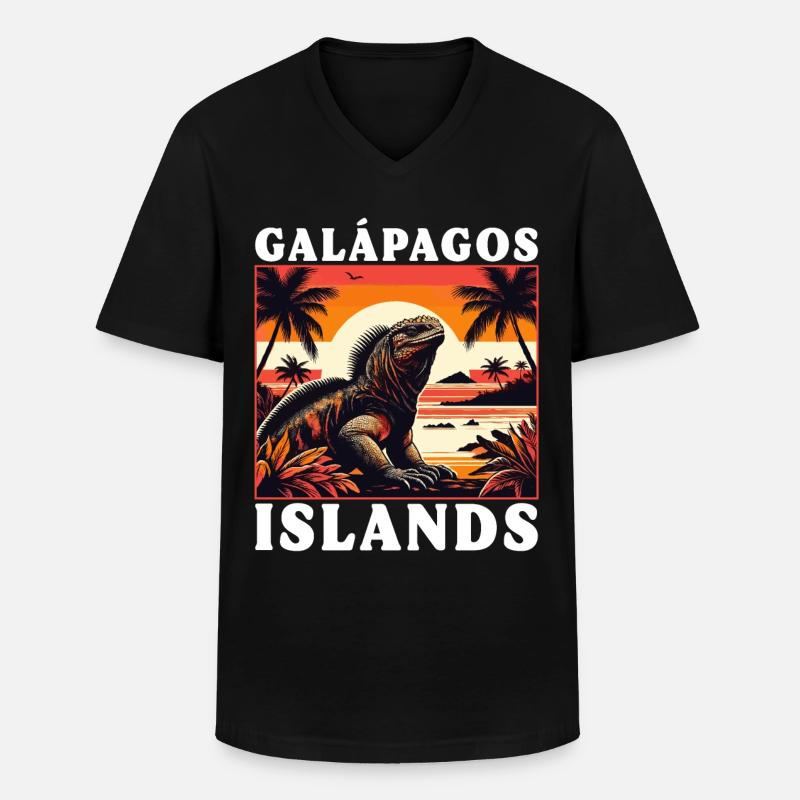 Galápagos Islands - Männer-T-Shirt mit V-Ausschnitt - Schwarz