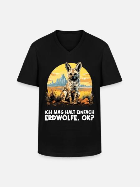 Erdwölfe Erdwolf - Männer-T-Shirt mit V-Ausschnitt - Schwarz