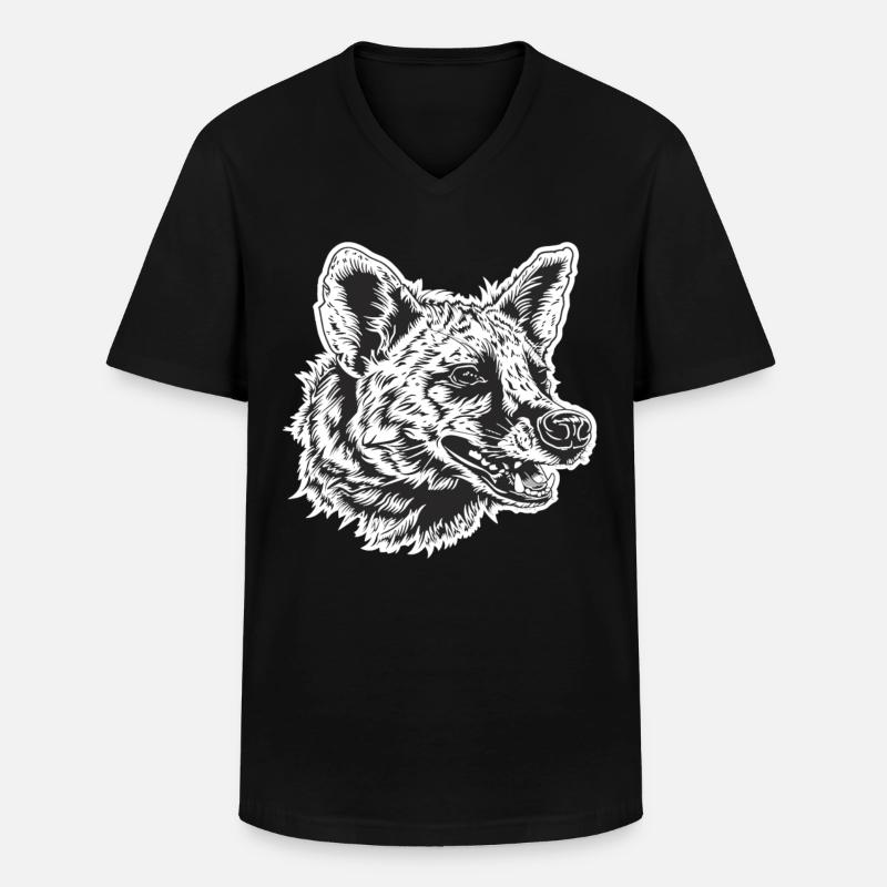 Erdwölfe Erdwolf - Männer-T-Shirt mit V-Ausschnitt - Schwarz