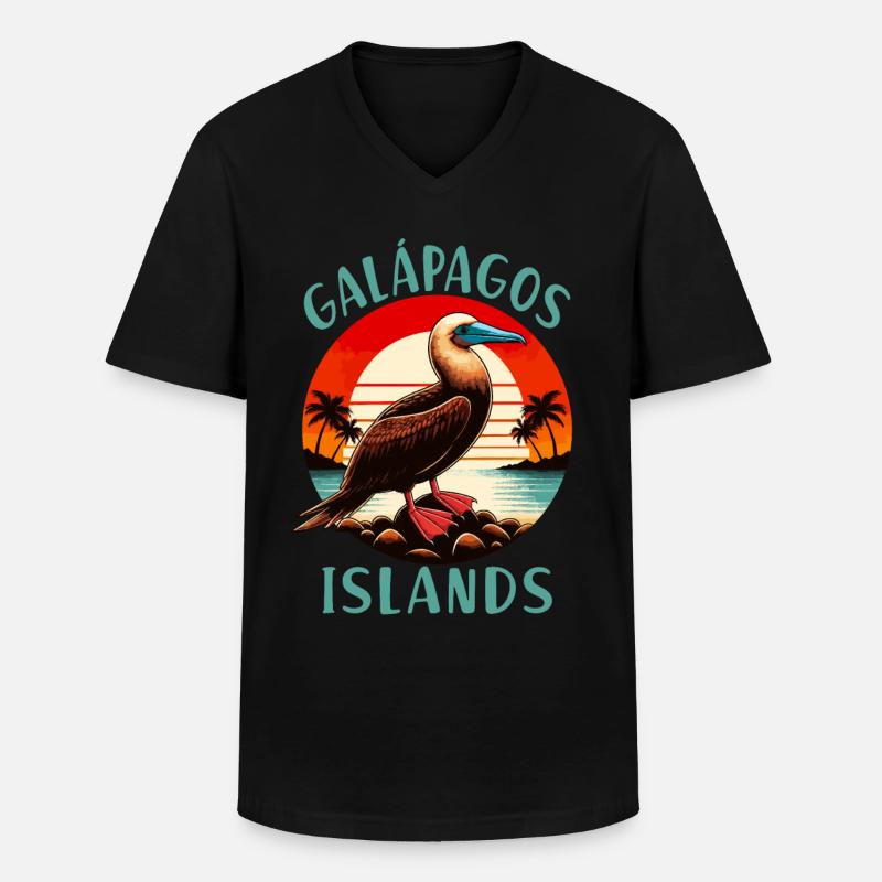 Galapagos Islands - Männer-T-Shirt mit V-Ausschnitt - Schwarz