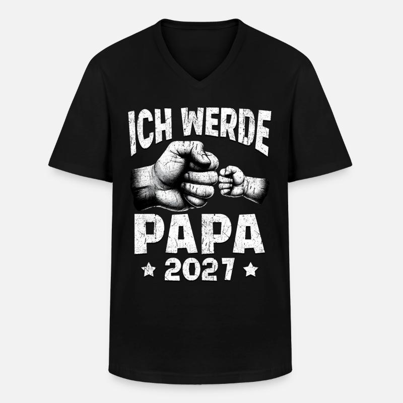 Ich werde Papa 2027 - Männer-T-Shirt mit V-Ausschnitt - Schwarz