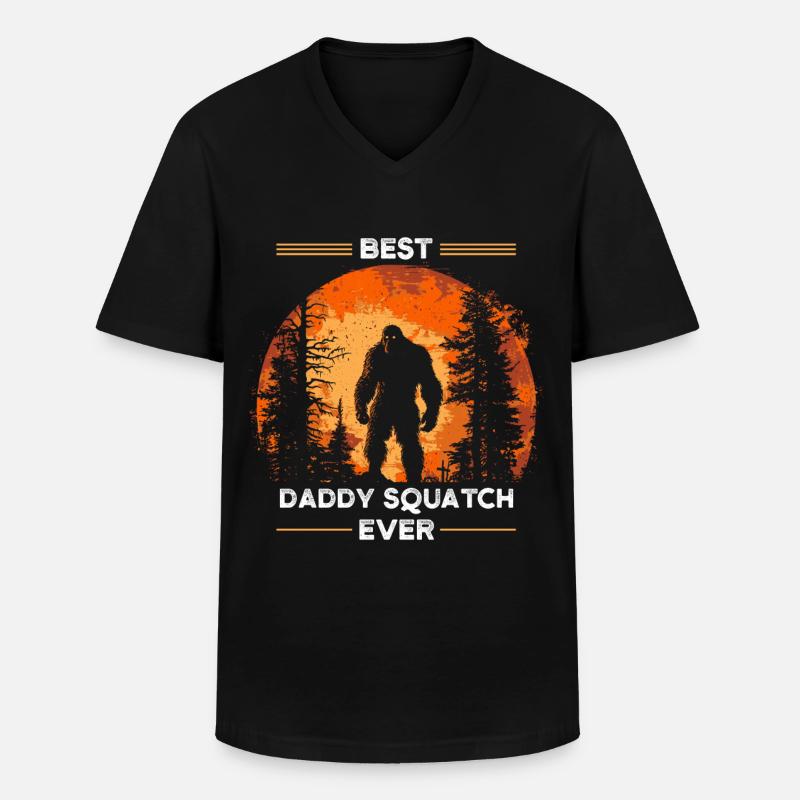 Best Daddy Squatch Ever - Men's V-Neck T-Shirt - black