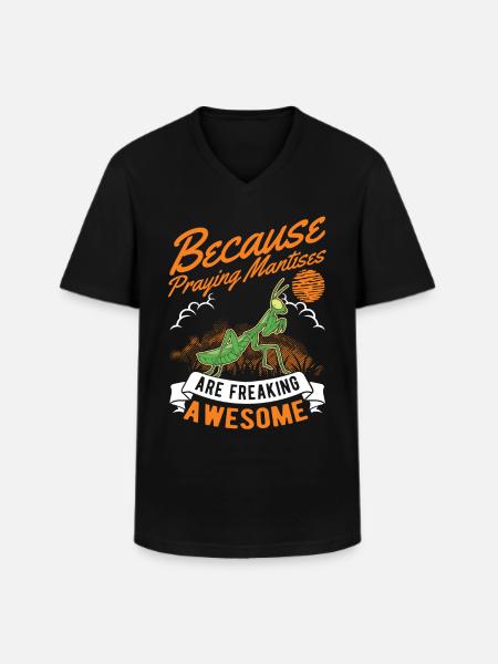 Praying mantis mantis mantis - Men's V-Neck T-Shirt - black
