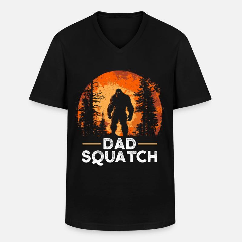 Dad Squatch - Männer-T-Shirt mit V-Ausschnitt - Schwarz