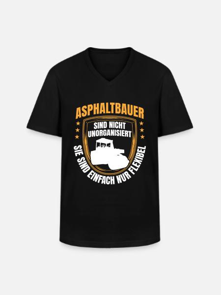 Asphaltbauer sind flexibel Straßenbau - Männer-T-Shirt mit V-Ausschnitt - Schwarz
