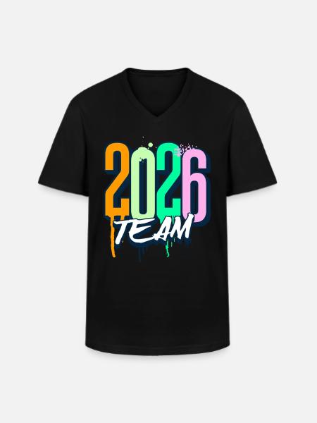 Équipe 2026 - T-shirt col V Homme - noir