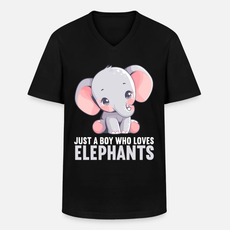 Elefanten Elefant - Männer-T-Shirt mit V-Ausschnitt - Schwarz