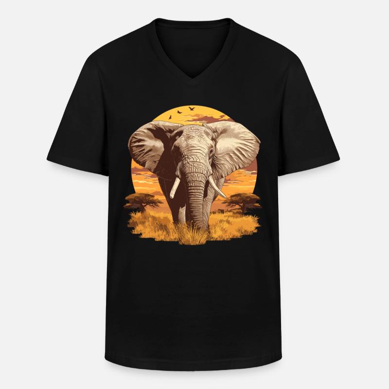 Elephant Elephant - Men's V-Neck T-Shirt - black
