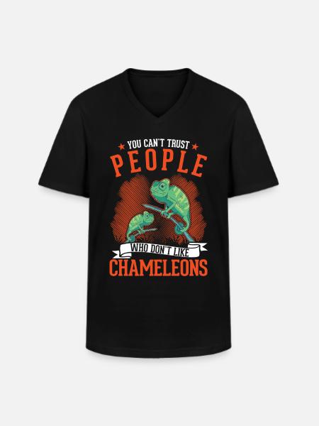 Chameleon Gift Chameleon - Men's V-Neck T-Shirt - black