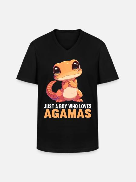 Agamen Agame - T-shirt col V Homme - noir