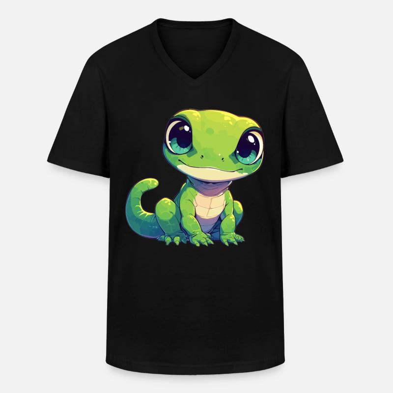 Agamen Agame - Männer-T-Shirt mit V-Ausschnitt - Schwarz