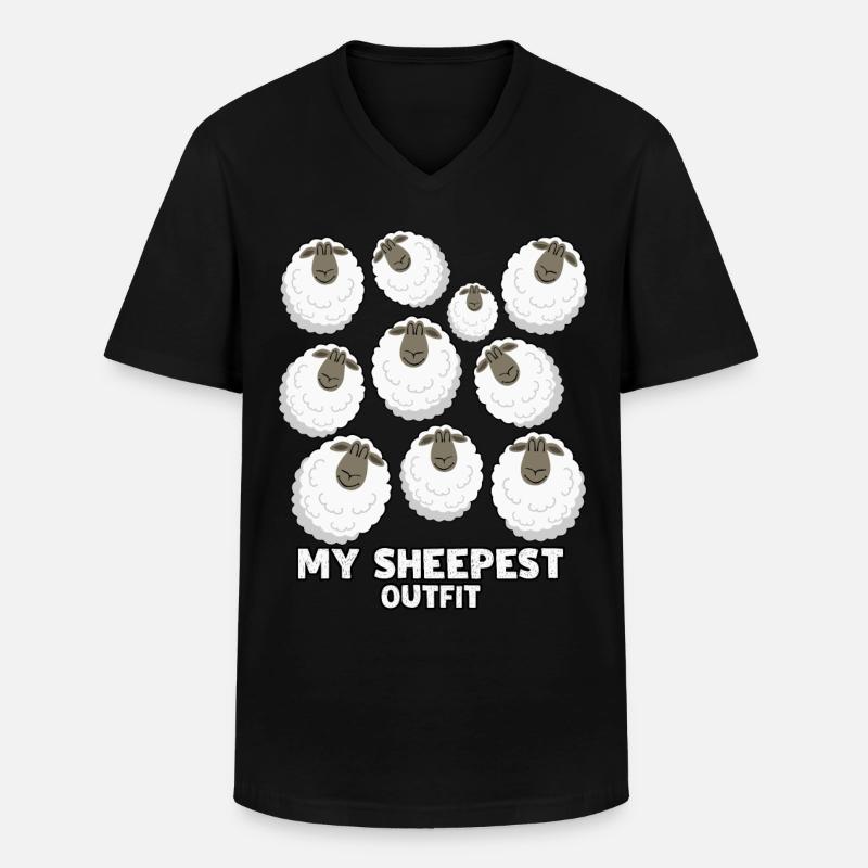 Sheep Farmer Cheap Shepherd - Männer-T-Shirt mit V-Ausschnitt - Schwarz