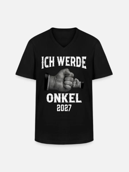 Ich werde Onkel 2027 - Männer-T-Shirt mit V-Ausschnitt - Schwarz